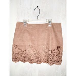 Forever21 tan eyelet detail skirt